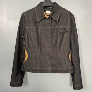 Manigance Paris Vintage Denim Jean Jacket Patchwork Y2K FR Women's Size 10